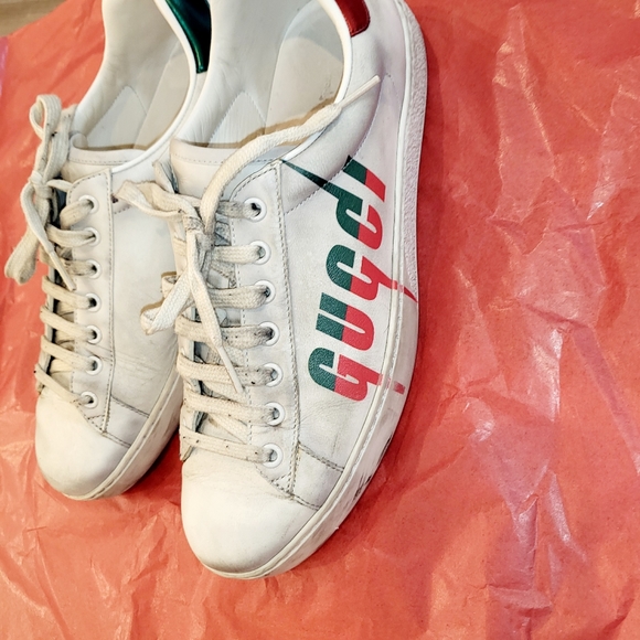 Authentic Gucci Ice Blade distressed white snikers - Picture 5 of 14